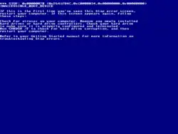 The blue screen of death on Windows 2000