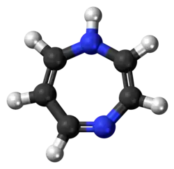 Ball-and-stick model of the 1,4-diazepine molecule