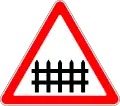 Level crossing, with barriers or gates
