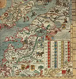 Image 19Žaltys and the Holy Fire are depicted in Olaus Magnus' Carta Marina, above the inscription LITVANIE PARS