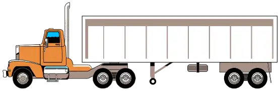 The front tandem-axles are typically under power by the tractor. The rear tandem-axles, not powered, are supporting the rear of the trailer.