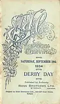 1934 AJC Spring Stakes racebook front cover
