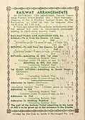 Back cover showing railway and admission charges