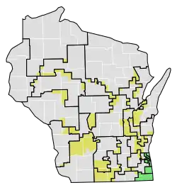 Changes in boundaries for the State Senate following 1983 Act 29 &nbsp;&nbsp;Territory which was moved into a new district &nbsp;&nbsp;Districts which were entirely unchanged