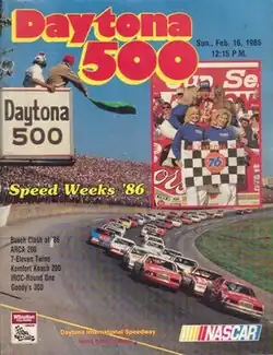 The 1986 Daytona 500 program cover, featuring Bill Elliott.