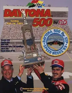 The 1993 Daytona 500 program cover, featuring Davey Allison and Bobby Allison.