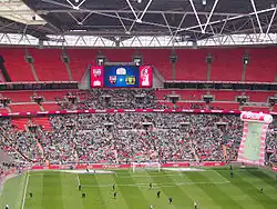 Yeovil Town supporters at Wembley before the kick-off