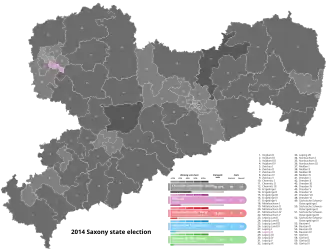 2014 Saxony state election, Black is CDU, Pink is Left