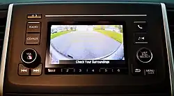 2017 Honda Ridgeline backup camera display in base radio unit