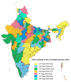 Election Dates of Indian General Election, 2019