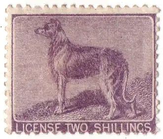 Nineteenth-century dog-licence stamp