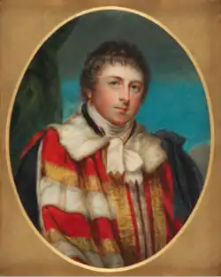 Francis Russell, 5th Duke of Bedford in a Bedford Crop, by William Grimaldi after John Hoppner, early 19th century, based on a work of 1796–1797