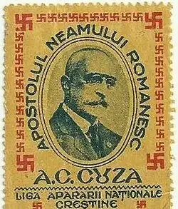 "The Apostle of the Romanian Nation" - LANC stamp featuring the portrait of A.C. Cuza.