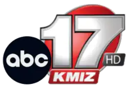 The ABC network logo next to a silver 17 with black trim on a red oval. Beneath the base of the 17 is a red parallelogram with white letters K M I Z. Nestled in the lower right corner near the 7 is a gray parallelogram with silver letters "HD".