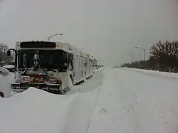 Abandoned CTA bus on Lake Shore Drive