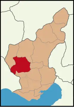 Map showing Karaisalı District in Adana Province