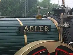 Name plate of the Adler replica