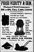 1909 ad by Fred Verity & Sons
