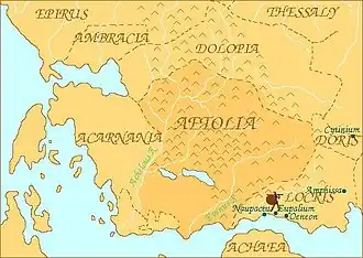 Map of ancient Aetolia