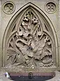 Panel with swan hidden in foliage (1863) on the Albert Memorial, Queensbury