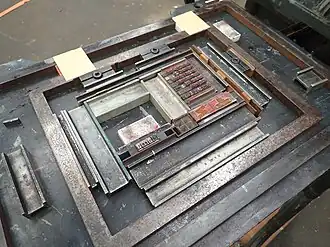 The set type prior to inking