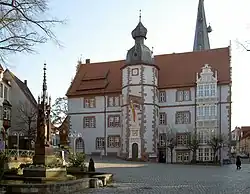 Alfeld town hall, behind St.&nbsp;Nicolai