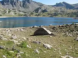 Allos lake and the chapel