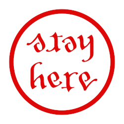 Two word ambigram "Stay Here".