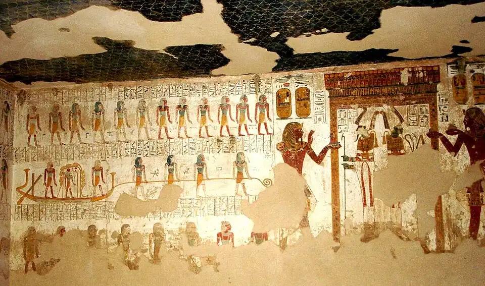 The journey of Ra among the underworld deities — from the tomb of Pharaoh Merneptah (c. 1213–1203 BCE).