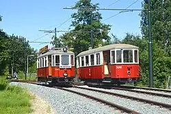 WVB 4143 and 5290 at the Parklaan (change place) in Amstelveen.