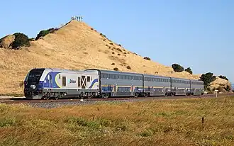 A Capitol Corridor train in Benicia, California, 2024