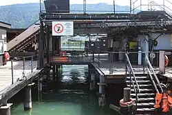 Backstage area of the floating stage