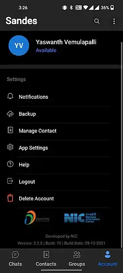 Screenshot of Sandes