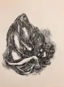 Ink drawing "Mother and Child" created in 1994