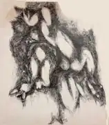 Ink drawing "Sleeping" created in 1994