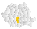 Map of Romania highlighting Argeș County