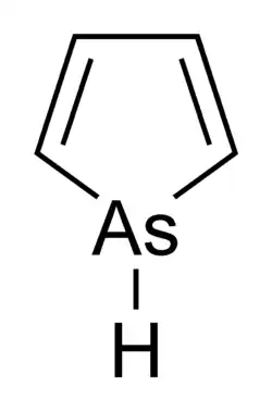 Structural formula of arsole with an implicit hydrogen