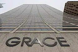 W. R. Grace Building, looking up in front of the entrance on 42nd Street