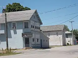 Buildings in the small commercial district of Atalissa, Iowa.