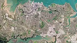 The Auckland isthmus as captured by a Planet Labs satellite in 2016
