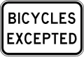 (R9-3) Bicycles Excepted