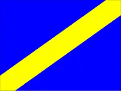 Blue flag with yellow stripe