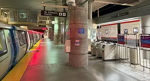 BART and Caltrain at Millbrae