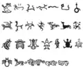 Symbols resembling animals