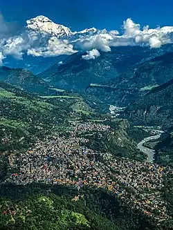 Baglung Bazar as seen from hill