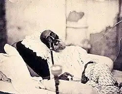 Bahadur Shah Zafar in 1858, just after his trial and before his departure for exile in Burma