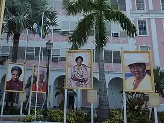 Some women featured in the Leading Women of the Bahamas exhibit, Nassau, 2012.