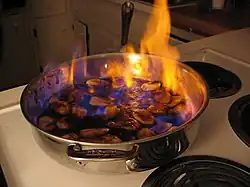 Bananas Foster includes a flambé.