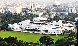 Bangabhaban, official residence of the president, located at Dhaka.
