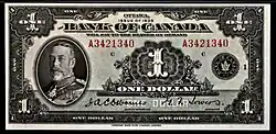 Bank of Canada $1 note, 1935
